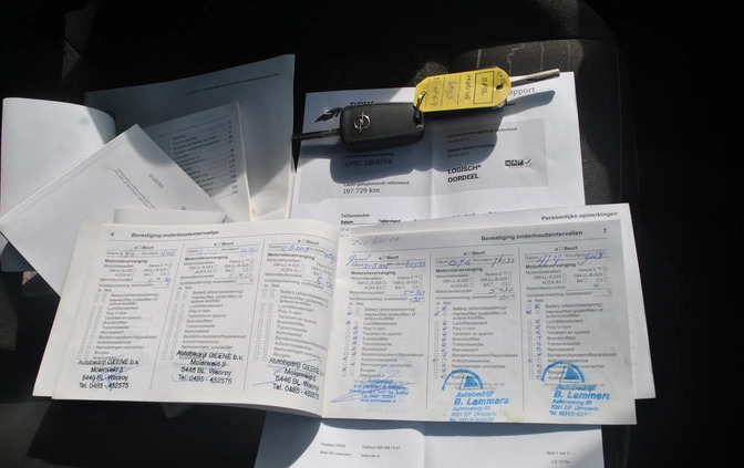 Opel Meriva cena 22499 przebieg: 198765, rok produkcji 2010 z Prabuty małe 154